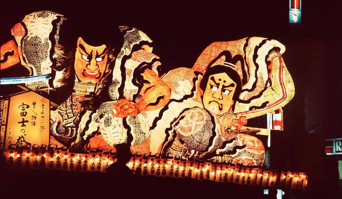 A colorful Nebuta Matsuri lantern float in Aomori