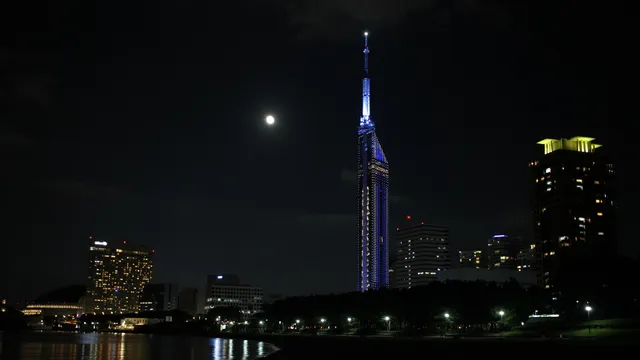 Seaside Momochi skyline at night, Fukuoka