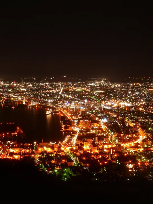 Night view over the city from Mount Hakodate