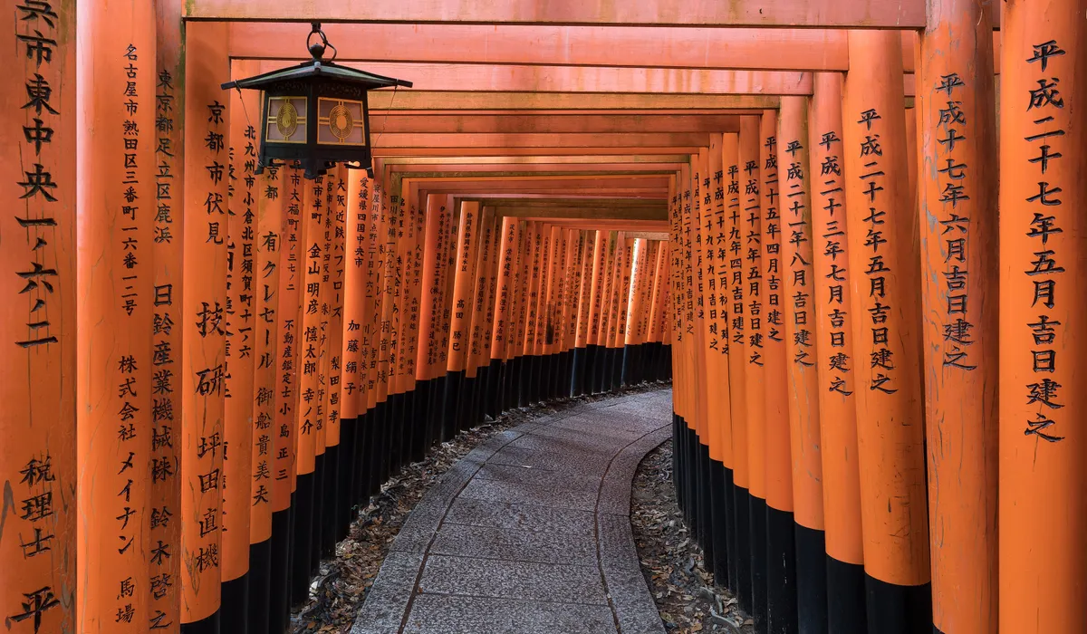 Torii gate path at Fushimi Inari Taisha, Kyoto
