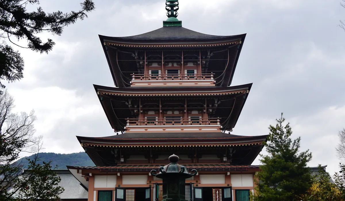 The pagoda of Zenko-ji Temple, Nagano