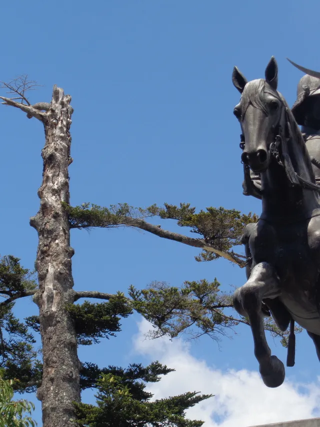 Statue of Date Masamune overlooking Sendai