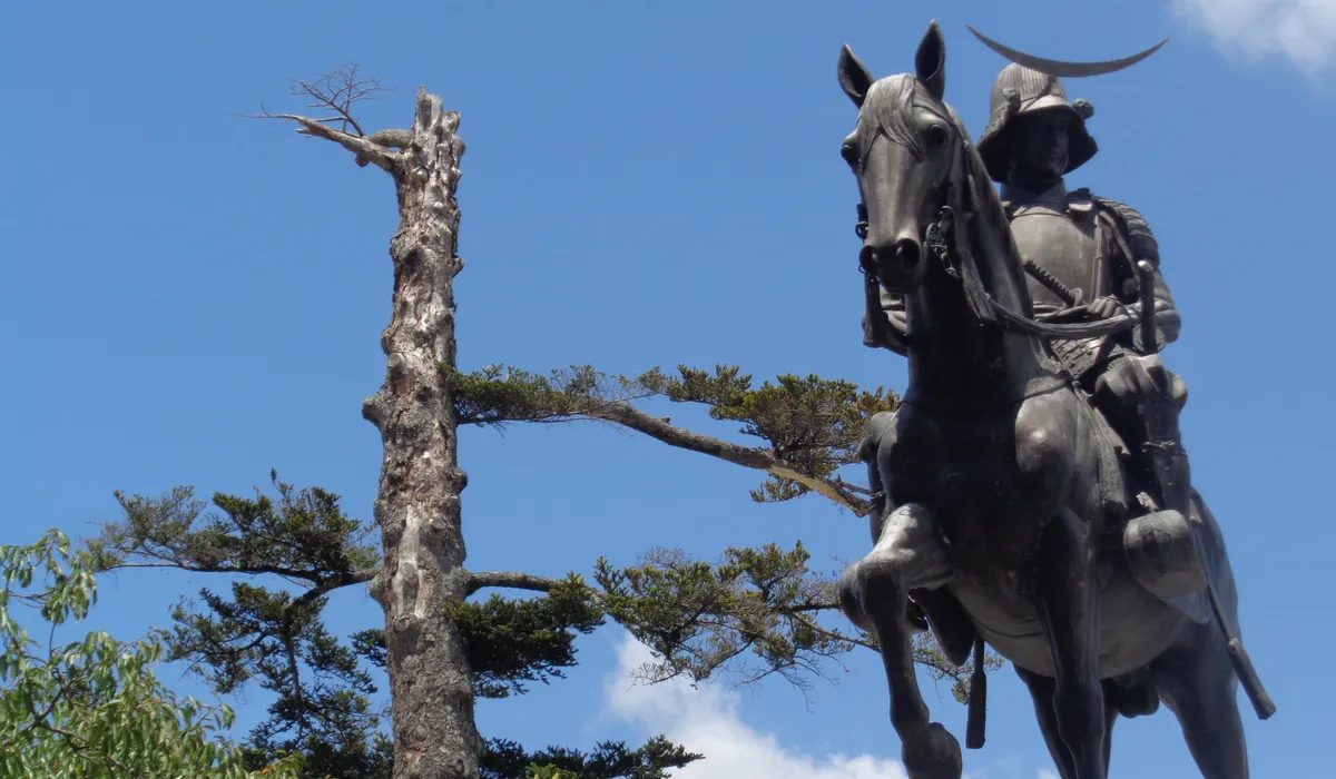 Statue of Date Masamune overlooking Sendai