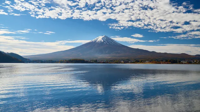 Mount Fuji reflected in Lake Kawaguchiko