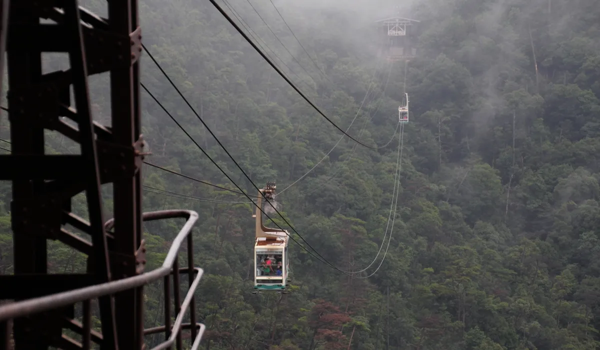 Miyajima Ropeway ascending Mount Misen