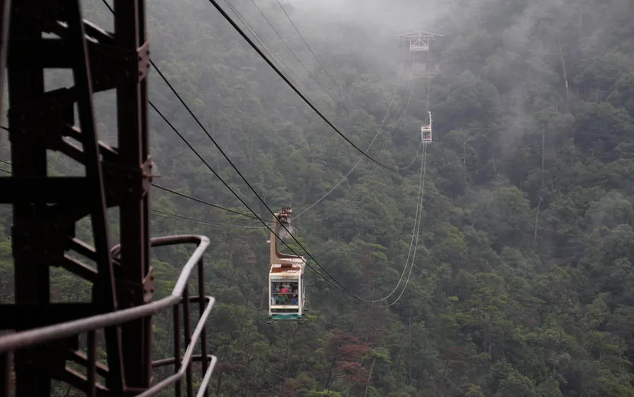 Miyajima Ropeway ascending Mount Misen