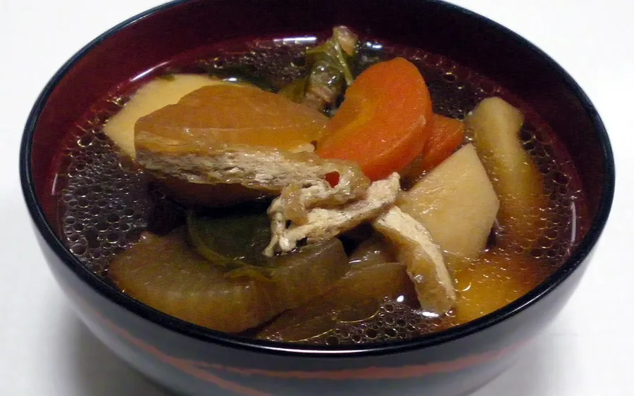 Kenchin-jiru, tofu and root vegetable soup