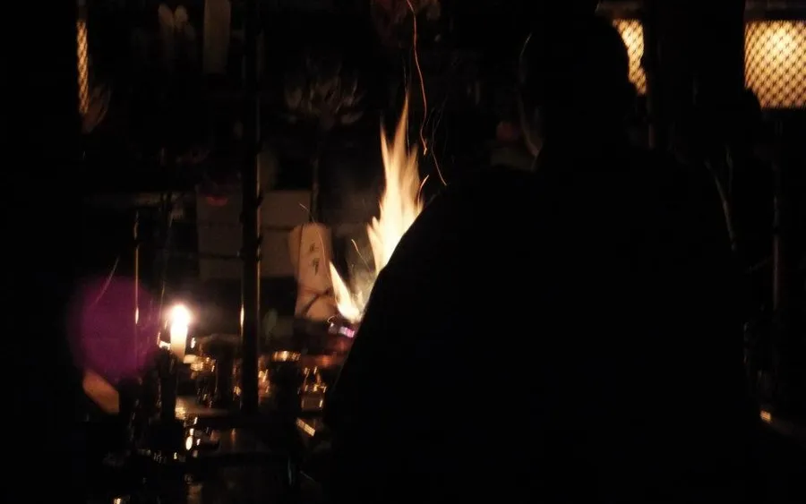 Goma fire ritual at a Koyasan temple