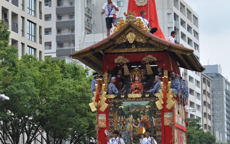 A decorated float in the Gion Matsuri procession, Kyoto