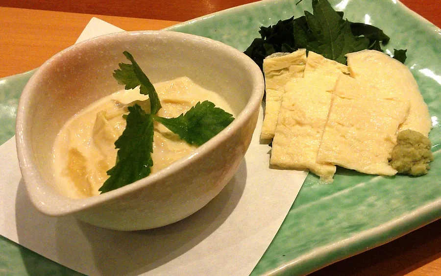 Kumiage yuba and sashimi yuba
