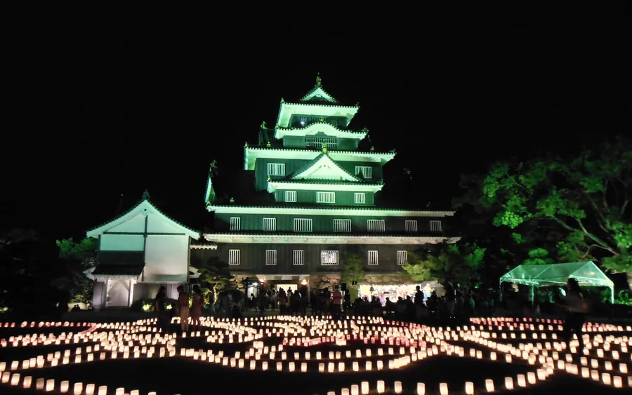 Okayama Castle Togenkyo summer light-up