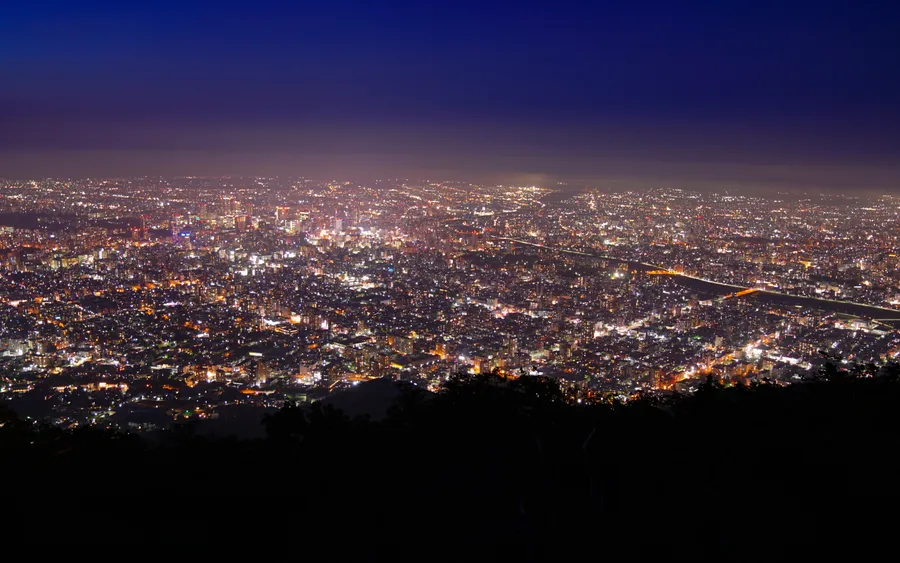 Night view of Sapporo from Mount Moiwa