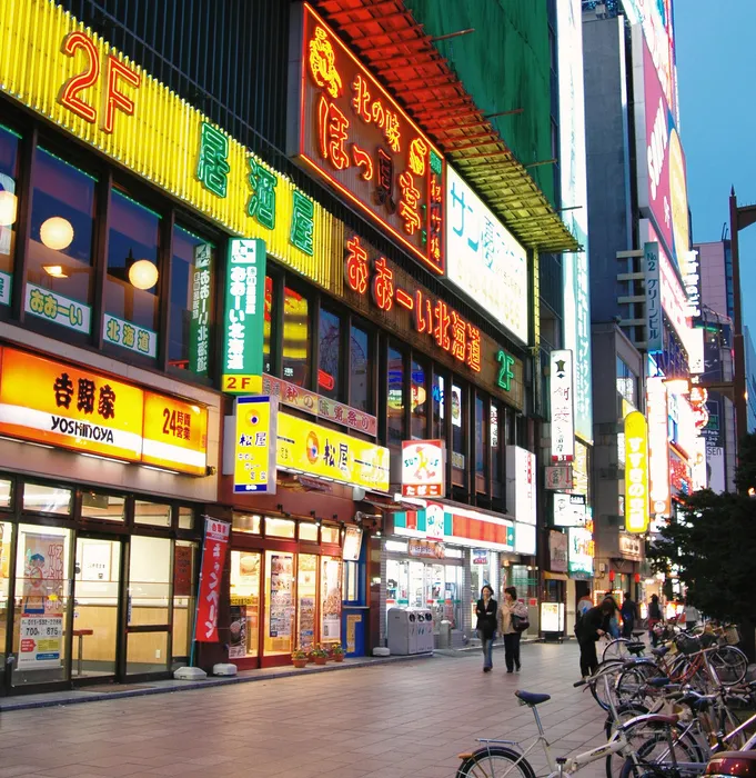 Susukino entertainment district, Sapporo, at night