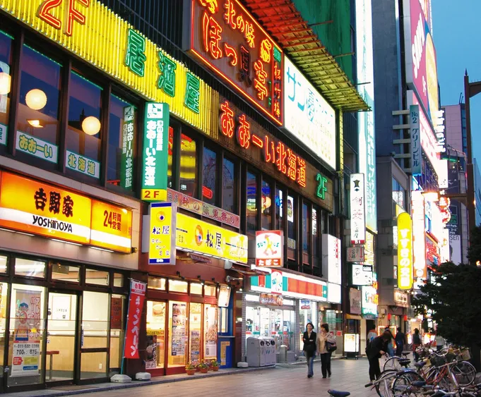 Susukino entertainment district, Sapporo, at night