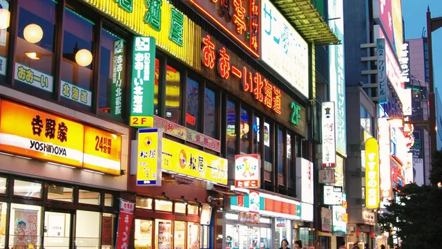 Susukino entertainment district, Sapporo, at night