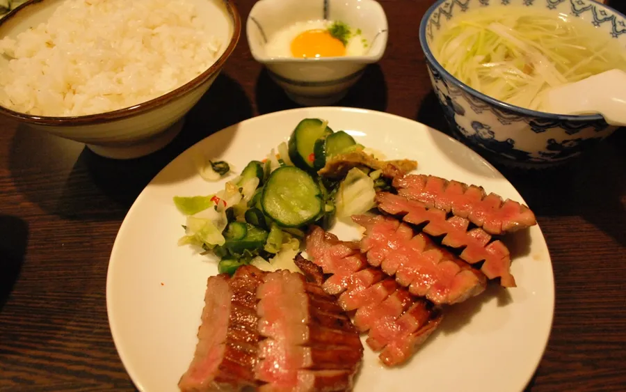 Gyutan teishoku set meal, Rikyu, Sendai