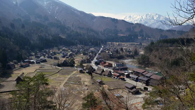 View over Ogimachi from the Shiroyama observation deck, Shirakawa-go