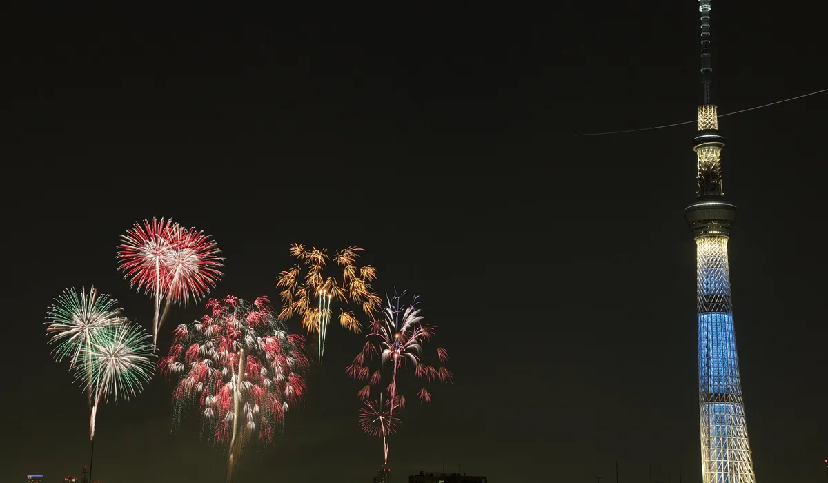 Sumida River Fireworks Festival with Tokyo Skytree, Tokyo