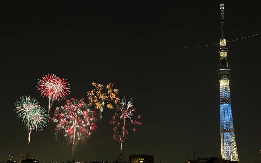 Sumida River Fireworks Festival with Tokyo Skytree, Tokyo