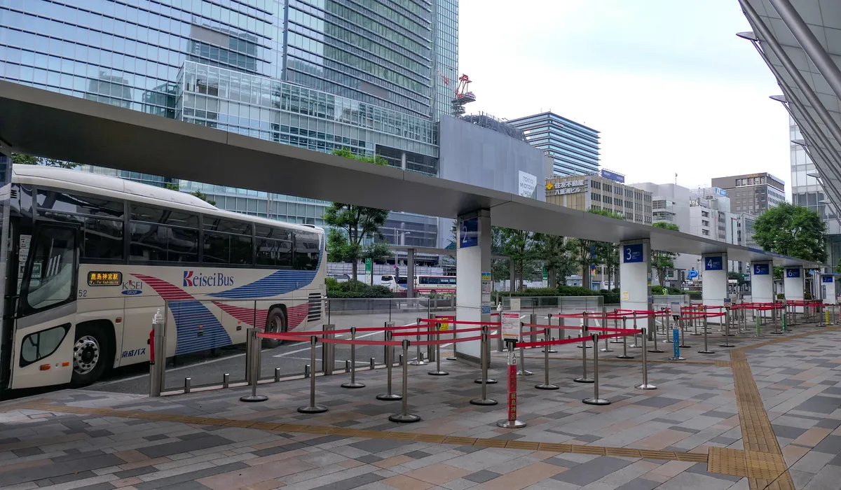 Highway bus stop outside Tokyo Station