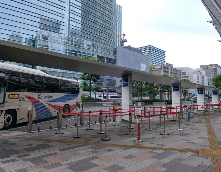 Highway bus stop outside Tokyo Station